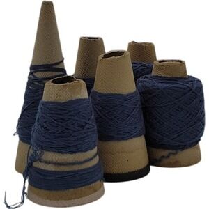 Vintage 1980s Phoenix Dye Works Yarn Cone Med Aqua Lot of 6